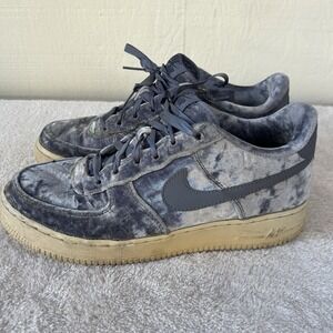 Nike Air Force One AF 1 Dark Sky Blue Velvet 849345-401 Size 7Y Women's Size 8.5